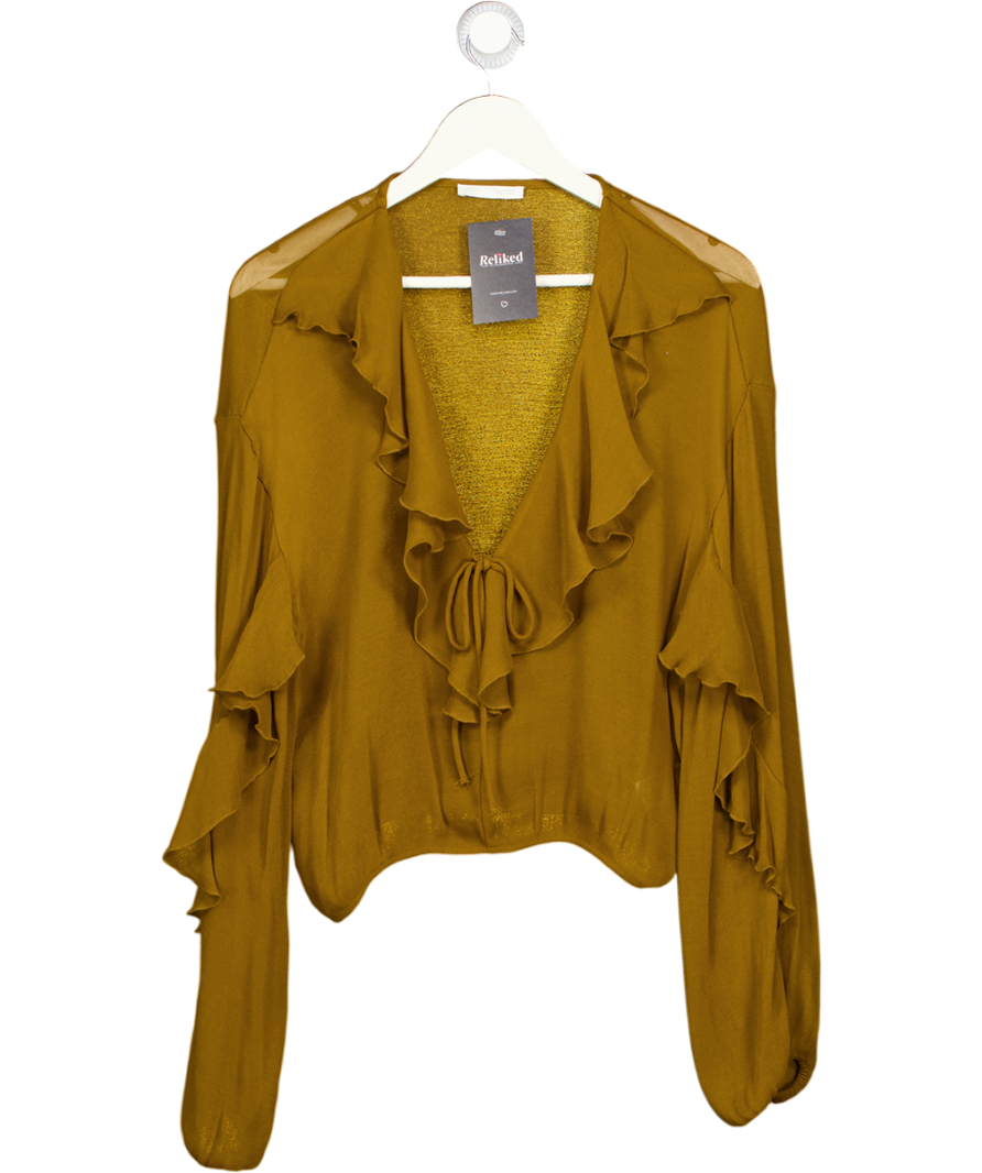 ZARA Brown Mesh Top UK M