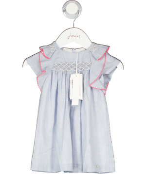 Tartine et Chocolat Blue & Pink Embroidered Smocked Dress 6-9 Months