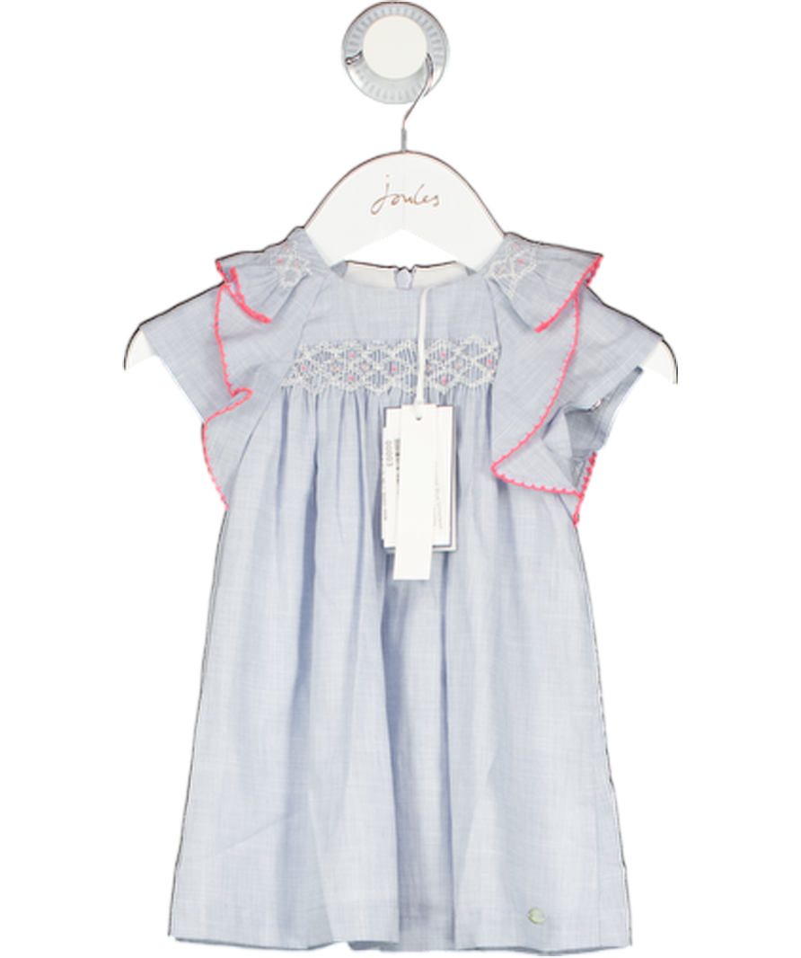 Tartine et Chocolat Blue & Pink Embroidered Smocked Dress 6-9 Months