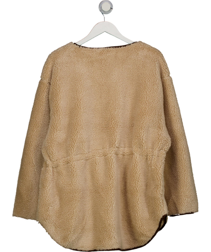 Very Cream Tie Waist Borg Jacket UK XL