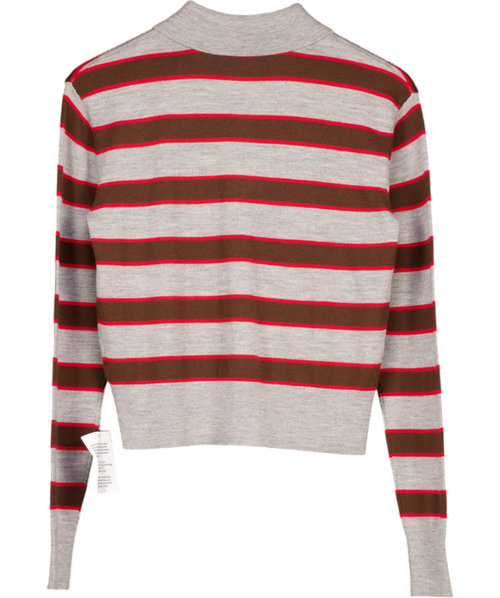 ADIDAS Grey X Asos Wool Striped Knit Jumper UK S