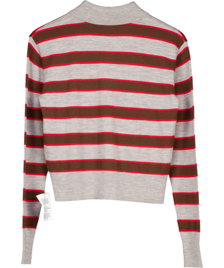 ADIDAS Grey X Asos Wool Striped Knit Jumper UK S