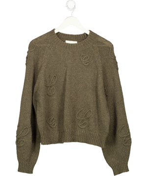 The Couture Club Brown Script Applique Oversized Jumper UK M