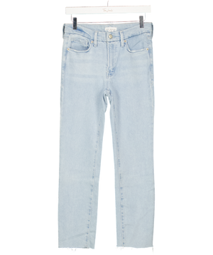 GOOD AMERICAN Light Blue Always Fits Cropped Straight Leg Jeans W27