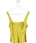 TOPSHOP Square Neck Satin Cami In Olive Green UK 6