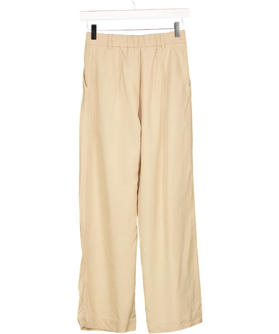 & Other Stories Beige Tailored High Waist Trousers UK 6