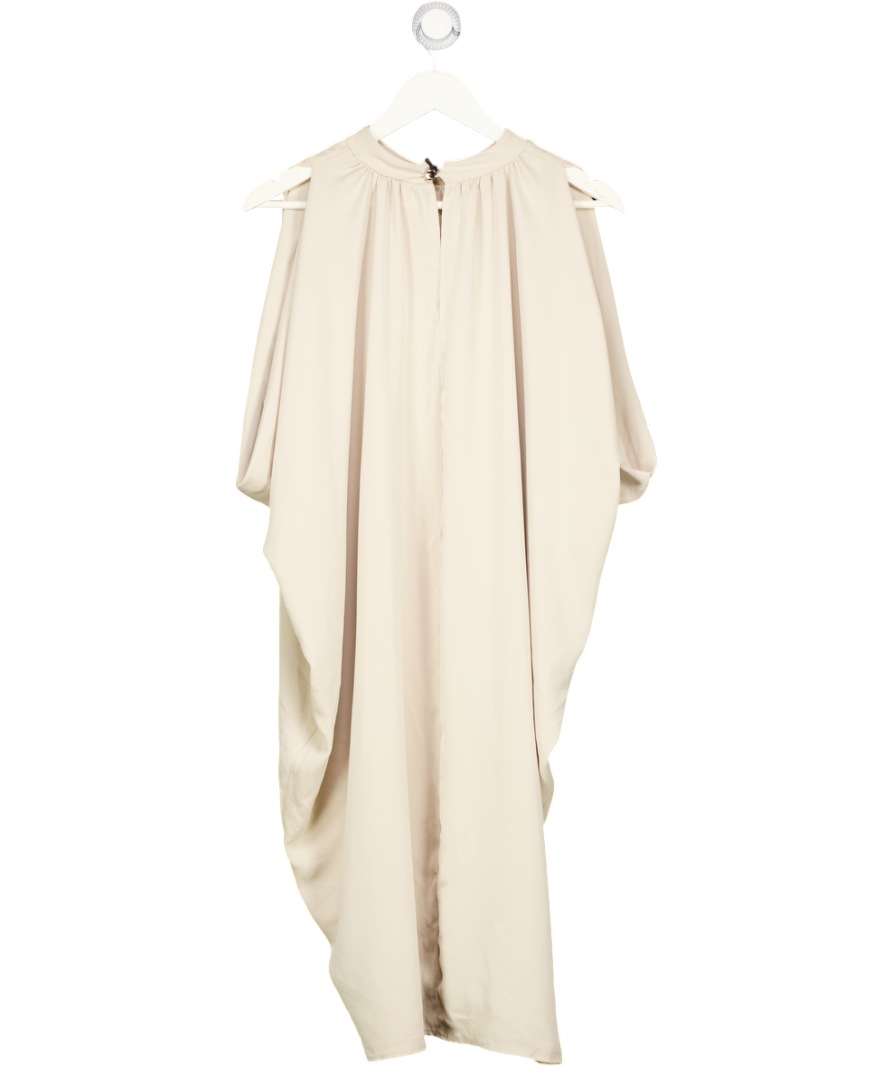 RIVER ISLAND Beige Satin Draped Mini Dress UK M