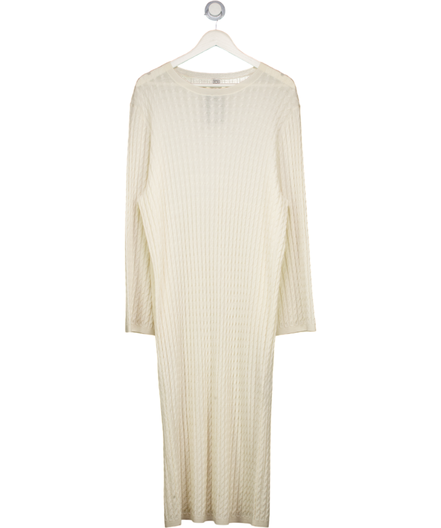 TOTEME Cream Cable knit Wool Maxi Dress UK XS