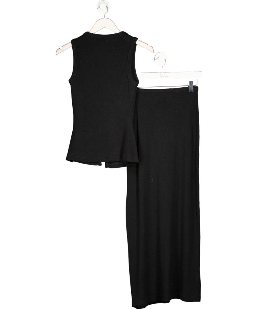 kookai Black Bec Button Tank & Carter Maxi Skirt UK 8