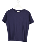 SEZANE Navy Blue 100% Organic Cotton T-shirt UK M
