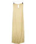 alohas Cream Lila Satin Strapless Midi Dress UK XS