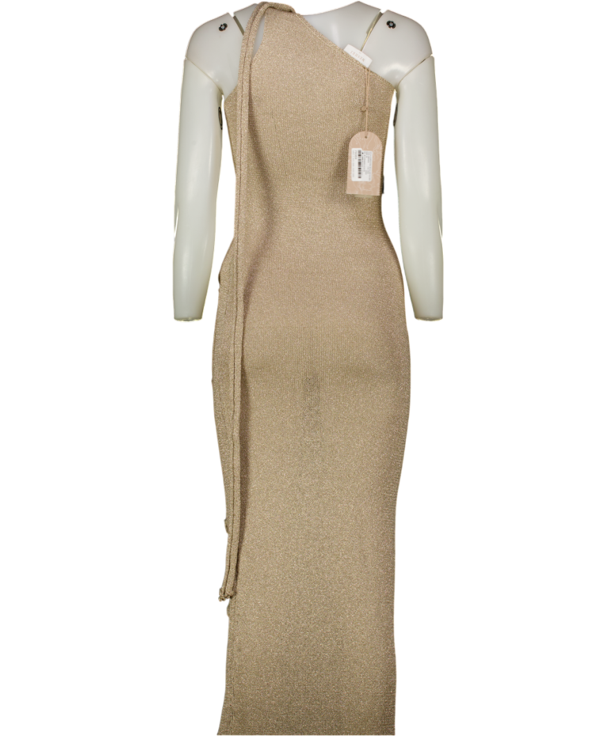 Meshki Celestino Floral Metallic Knit Maxi Dress UK XS