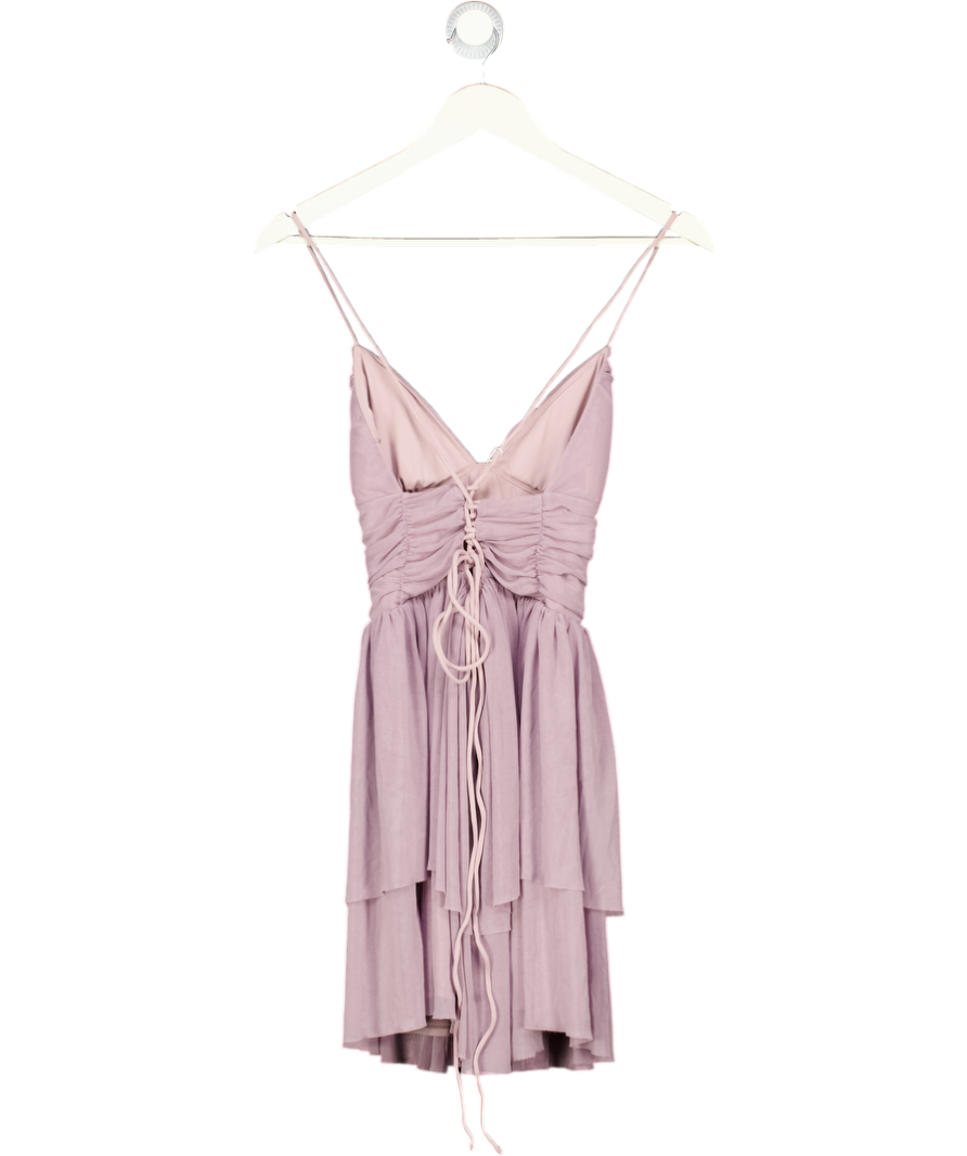 HALARA Dusty Purple Mesh Mini Dress With Corset Back UK M