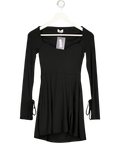 Oh Polly Black Amryn Long Sleeve A-line Mini Dress UK 8