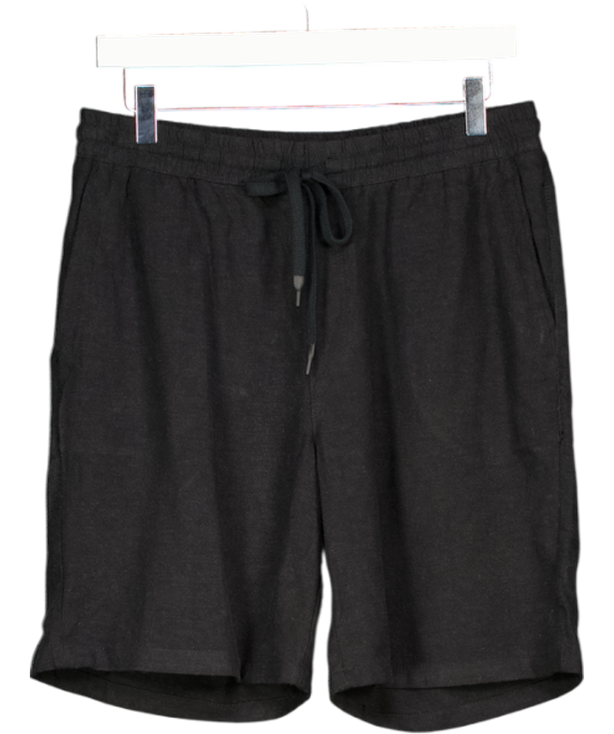 ZARA Black Linen Blend Shorts UK M