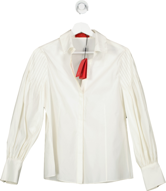 Carolina Herrera White Taffeta Fitted Shirt UK 6