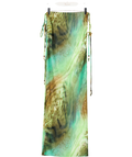 MARS THE LABEL Green Mesh Printed Maxi Skirt UK 8