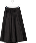 FREE PEOPLE Black Cotton Poplin Midi Skirt With Pockets UK XS