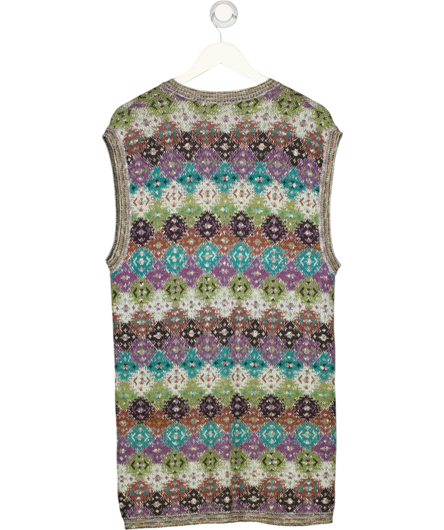 Missoni Multicoloured Sport Cotton Geometric Patterned Knit Vest UK 14
