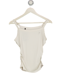 GYMSHARK White Ruched Side Logo Tank Top UK S