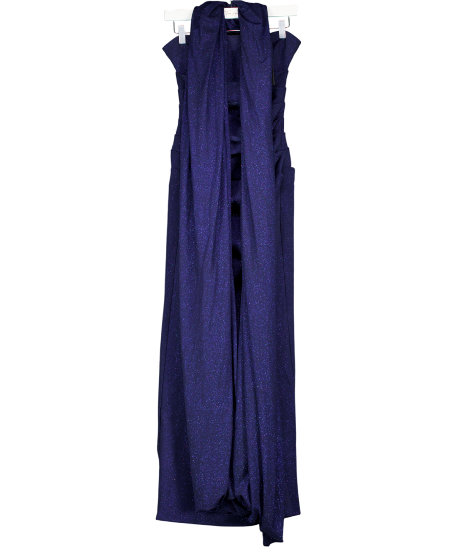 Babyboo Blue Pandra Maxi Dress And Matching Shawl - Navy Sparkle UK S