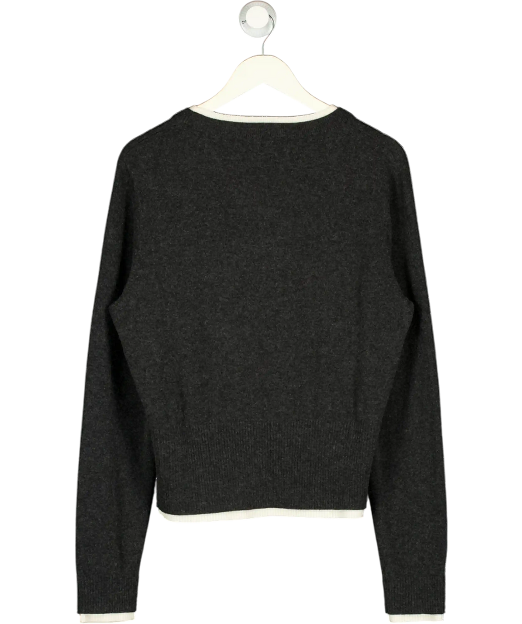 ARTLESS FOREVER Tove Layered Cashmere Crewneck In Charcoal Grey / Ivory UK L