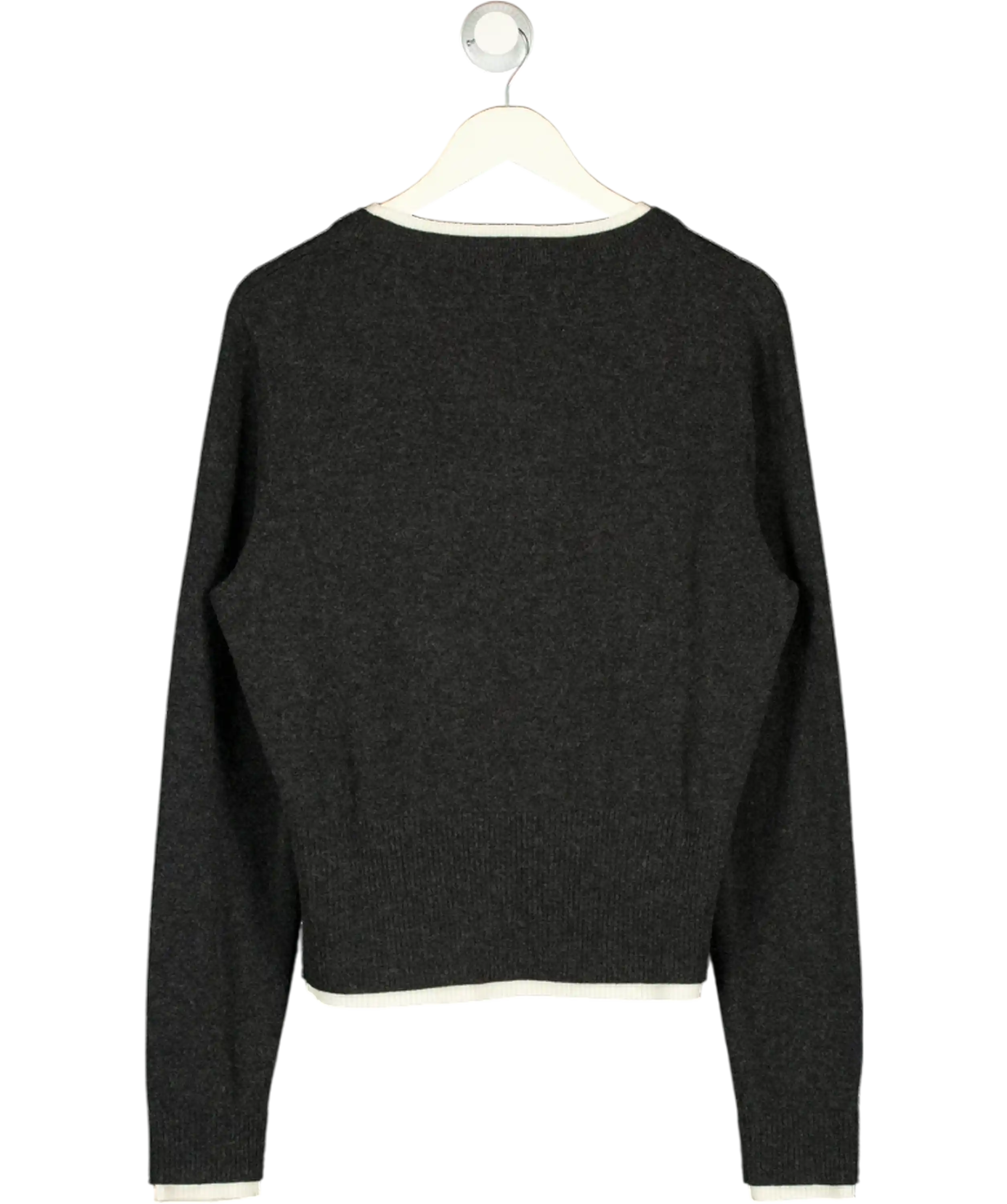 ARTLESS FOREVER Tove Layered Cashmere Crewneck In Charcoal Grey / Ivory UK L