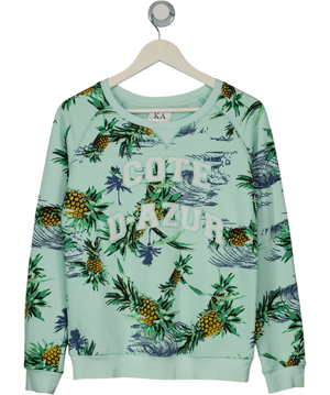 ZOE KARSSEN Mint Green Cote D´azur Pineapple Sweatshirt UK S