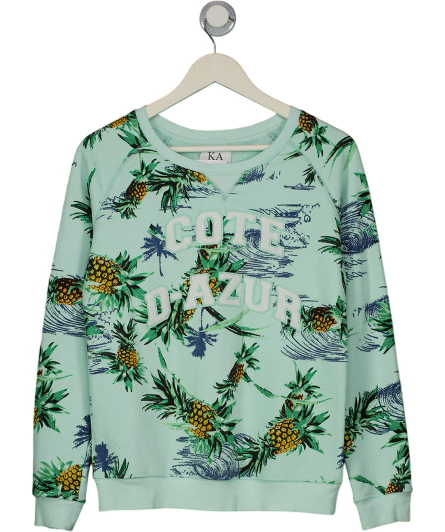 ZOE KARSSEN Mint Green Cote D´azur Pineapple Sweatshirt UK S