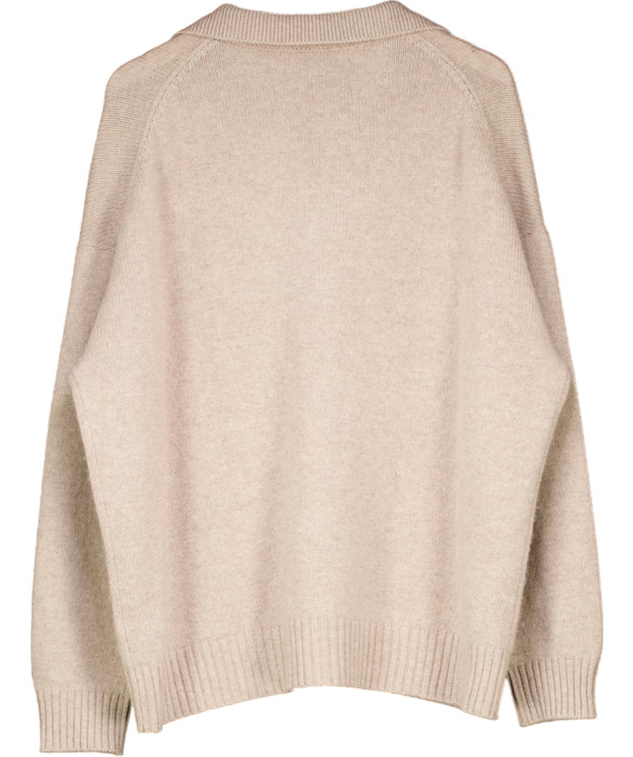 LUCY NAGLE Beige The Cashmere Collar Oversize Sweater In Sandstone One Size