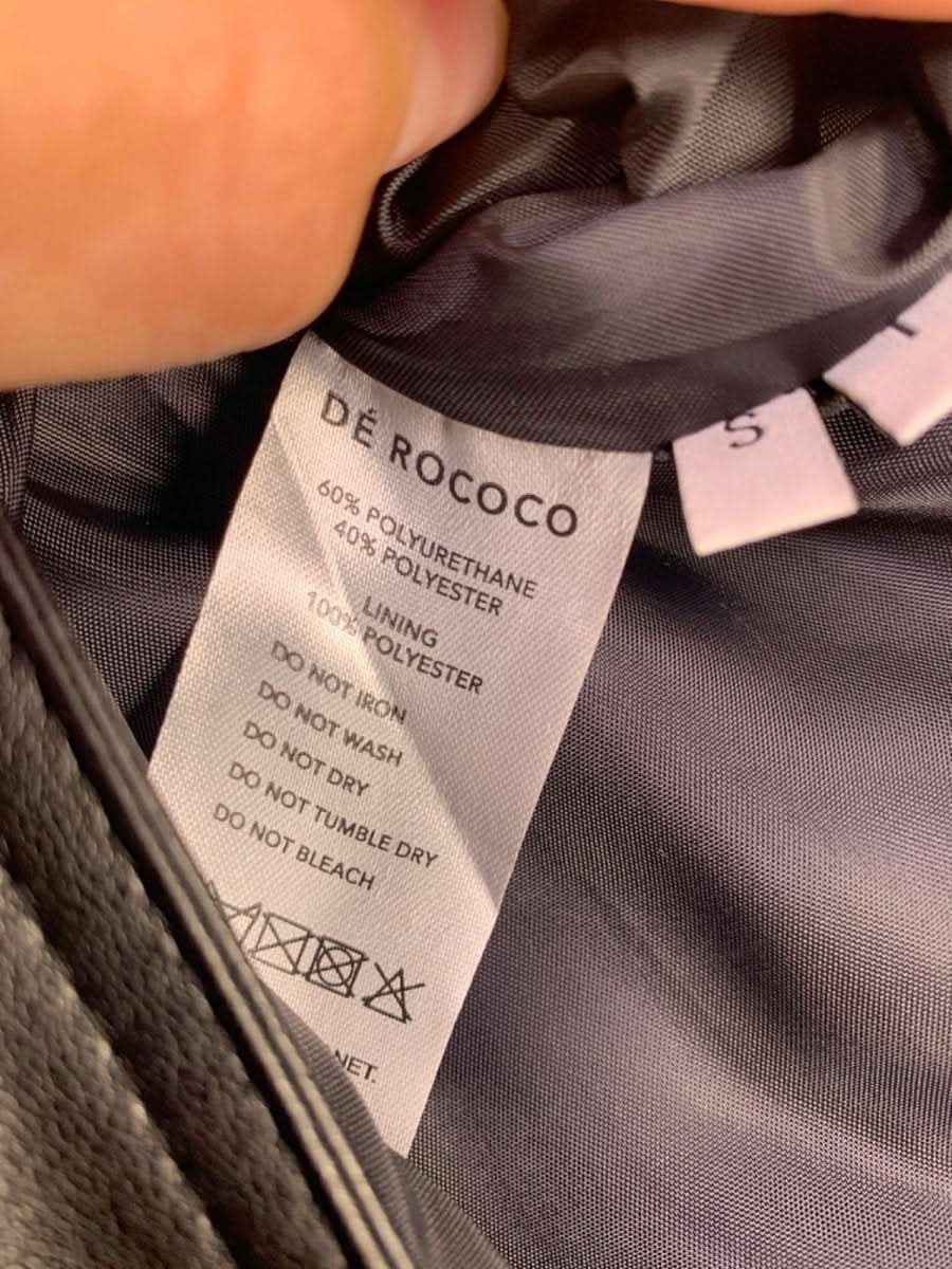 Dé Rococo Black Faux Leather Midi Skirt UK S - Reliked