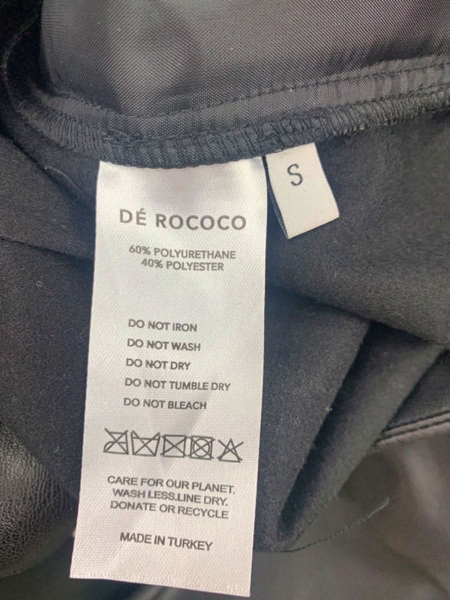 Dé Rococo Black Faux Leather Wide Leg Trousers S - Reliked