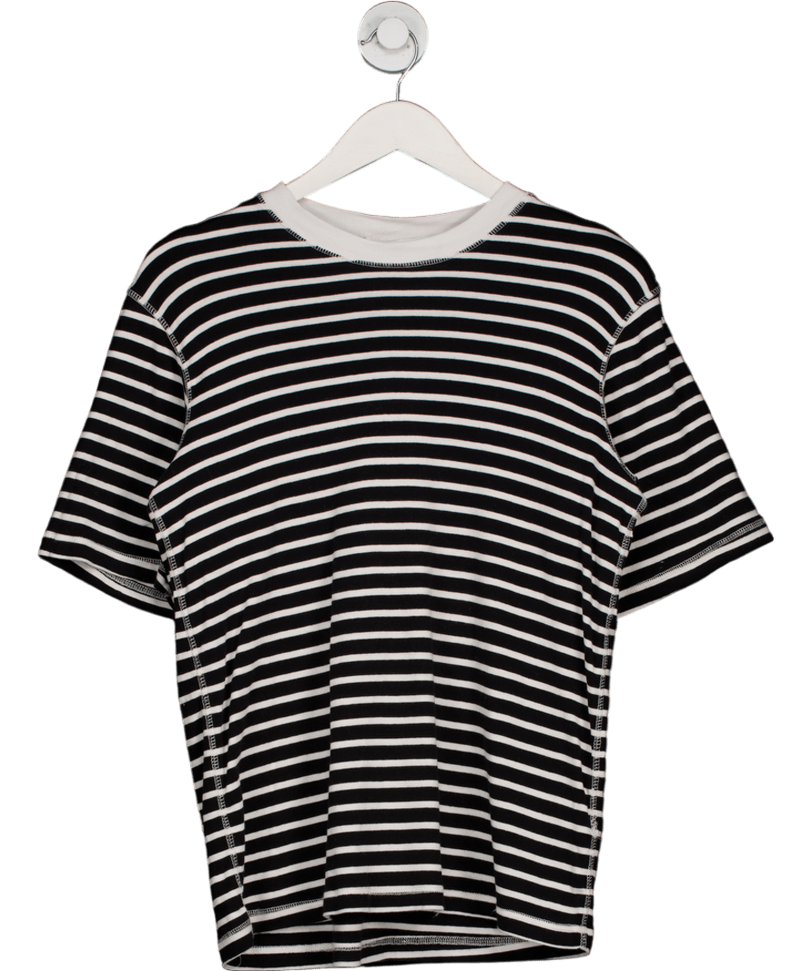 De Rococo Classic Black & White Striped Breton T-shirt UK M - Reliked