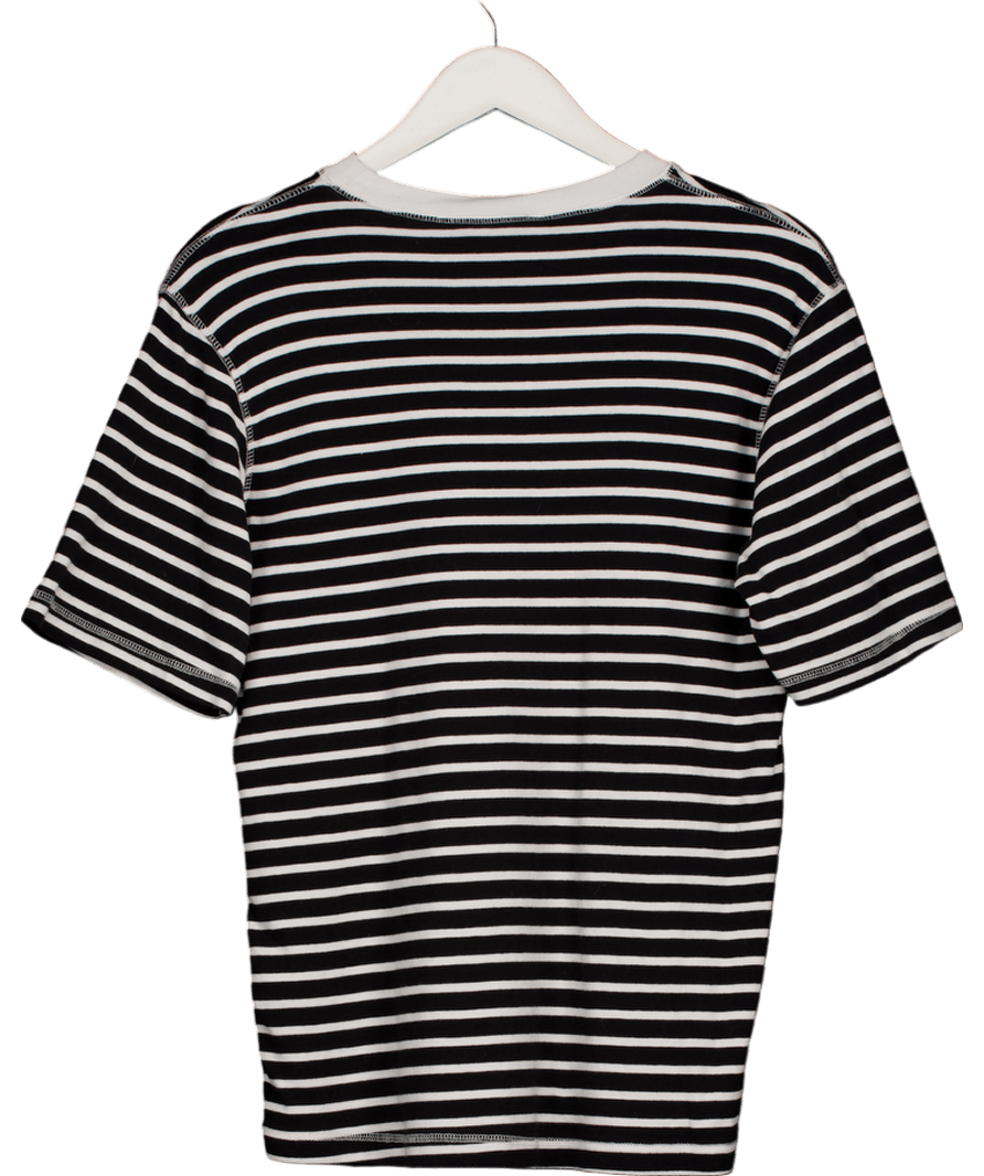 De Rococo Classic Black & White Striped Breton T-shirt UK M - Reliked