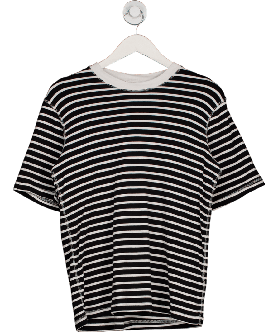 De Rococo Classic Black & White Striped Breton T-shirt UK M - Reliked