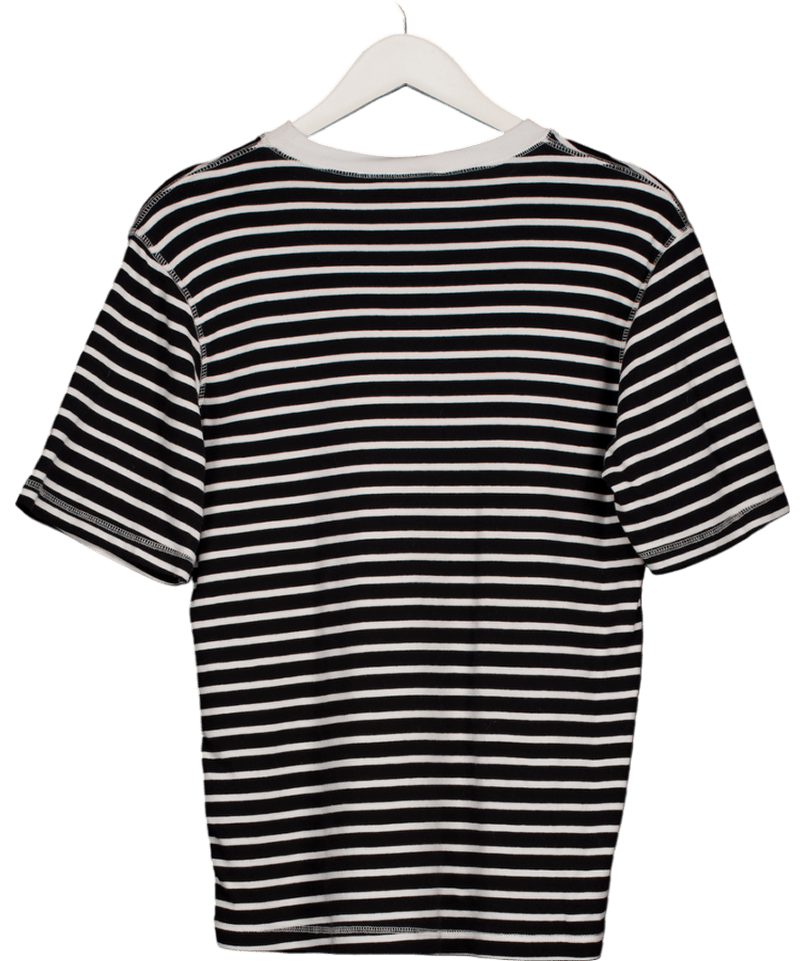 De Rococo Classic Black & White Striped Breton T-shirt UK M - Reliked
