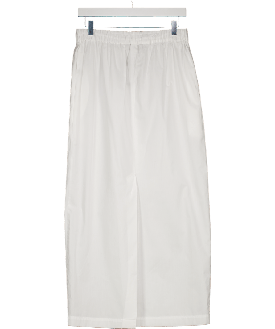 De Rococo White Cotton Poplin Maxi Skirt UK S - Reliked
