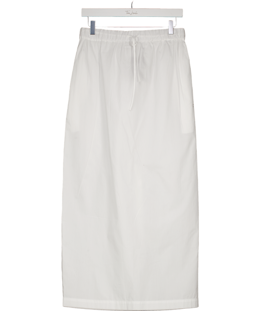 De Rococo White Cotton Poplin Maxi Skirt UK S - Reliked