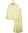 4th & Reckless 2-piece Yellow Satin Oversize Shirt &  Trouser Set UK 6