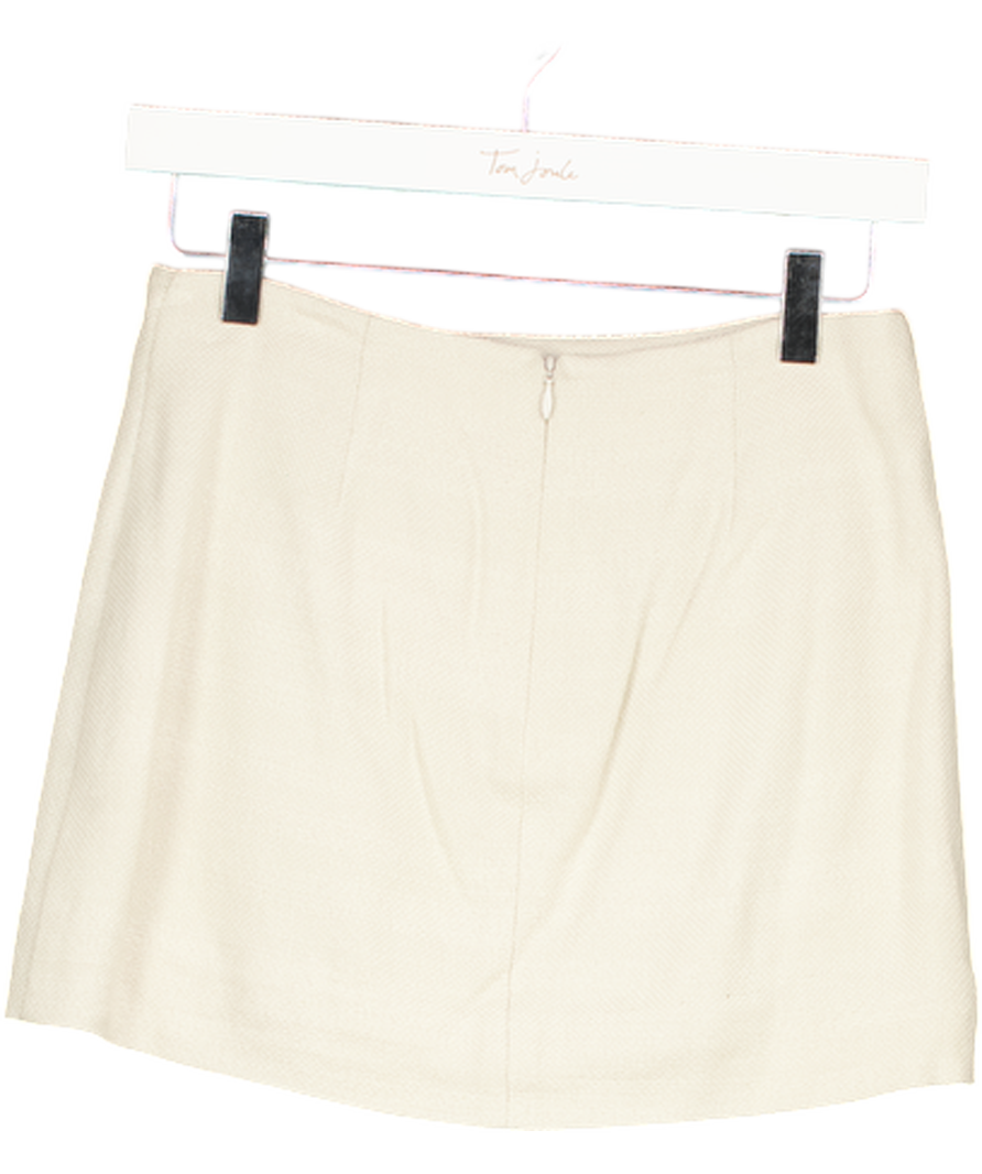STAUD Cream Cotton Blend Tweed Mini Skirt Sz0 UK 4