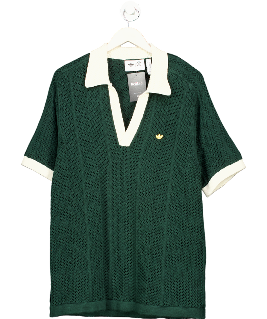adidas Green Clot By Edison Chen Knit Polo Shirt UK M