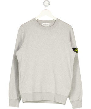 STONE ISLAND Grey Logo Patch Crewneck Sweatshirt UK M