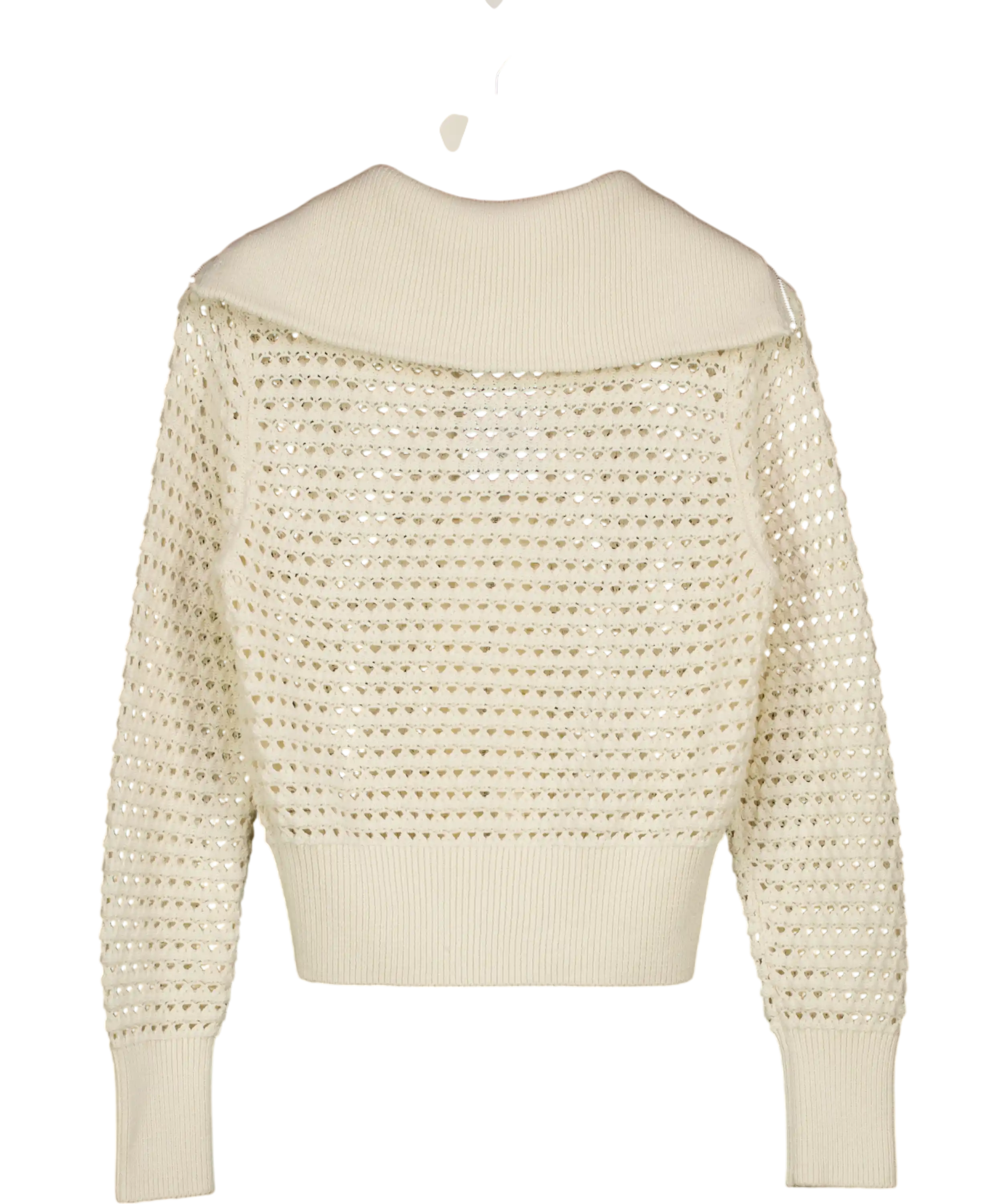VARLEY Cream Eloise Zip-through Knit UK XXS