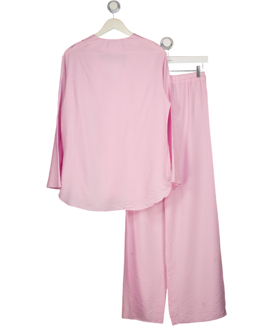 SLEEPER 2-piece Rose Pink Viscose Blend Set With Shell Button Detail UK S