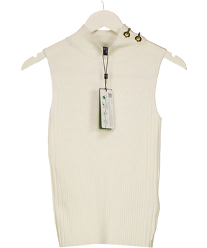 Marciano By Guess Cream Alice Knitted Polo Top UK M