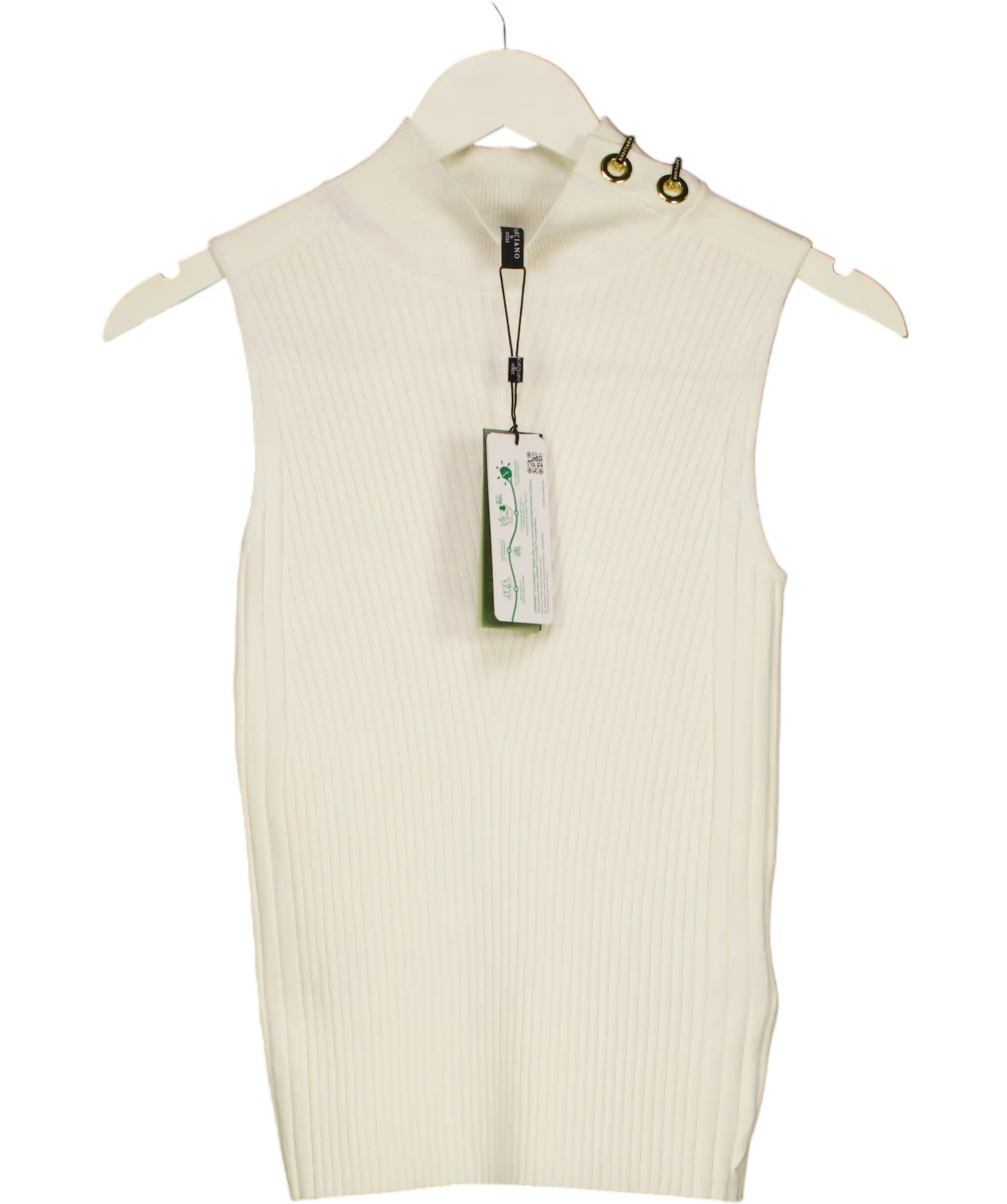 Marciano By Guess Cream Alice Knitted Polo Top UK M