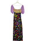 RIXO Multicoloured 100% Silk Bow Back Silk Anastasia Dress UK S