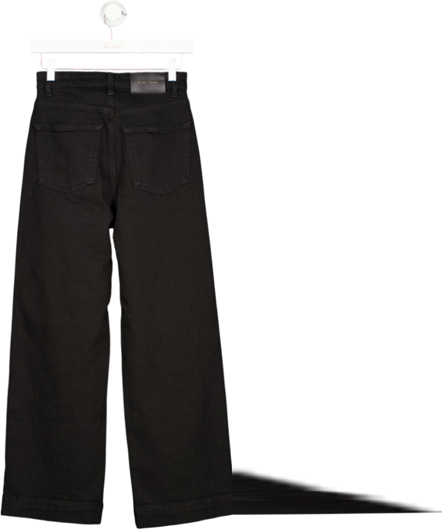JIGSAW Black Tyne Wide Leg Cropped Jeans W24