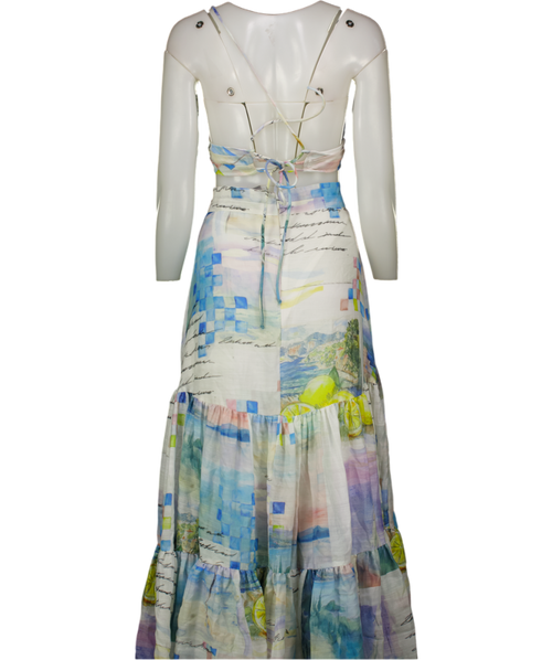 ASOS White Holiday Lemon Print Dress UK 8