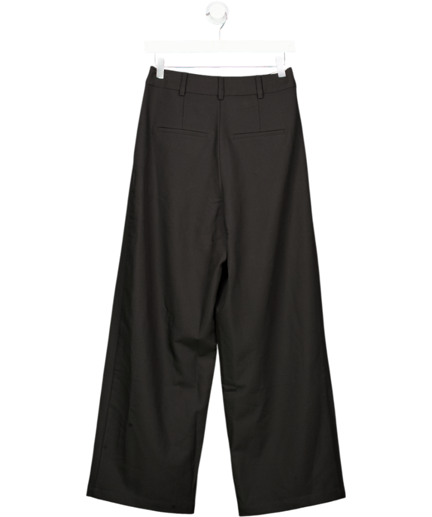 WAT. THE BRAND Black High Waist Tapered Wide Leg Trousers UK 6